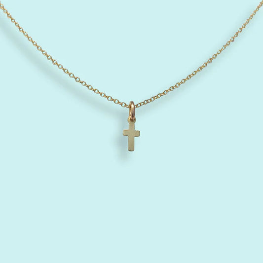 GOLD TINY CROSS NECKLACE