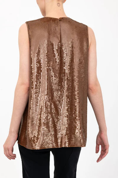 SEQUINS V NECK SHELL TOP 110924