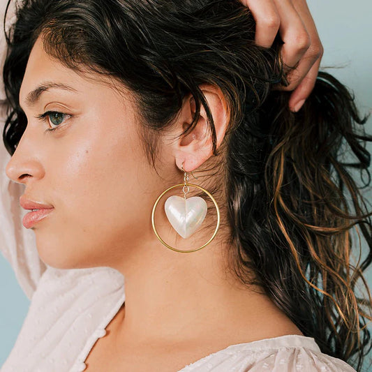 PEARL HEART EARRINGS