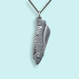 SM SILVER FISH KNIFE NECKLACE