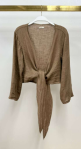 LINEN L/S TIE TOP 071626