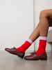 TWO TONE CABLE KNIT SOCKS 112225